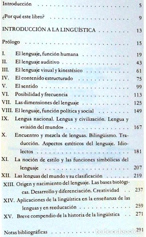 Libros de segunda mano: INTRODUCCI&Oacute;N A LA LING&Uuml;&Iacute;STICA - BERTIL MALMBERG 1988 - VER INDICE - Foto 3