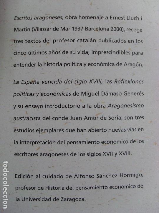 Libros de segunda mano: ESCRITOS ARAGONESES / Ernest Lluch I Mart&iacute;n / 2005 - Foto 3