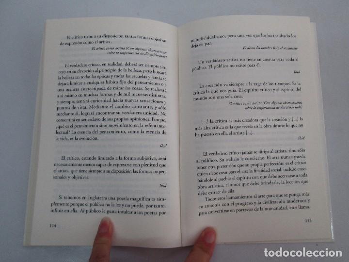Libros de segunda mano: SOBRE EL ARTE Y EL ARTISTA. OSCAR WILDE. EDICIONES LOS CINCO ELEMENTOS. 2000. - Foto 14