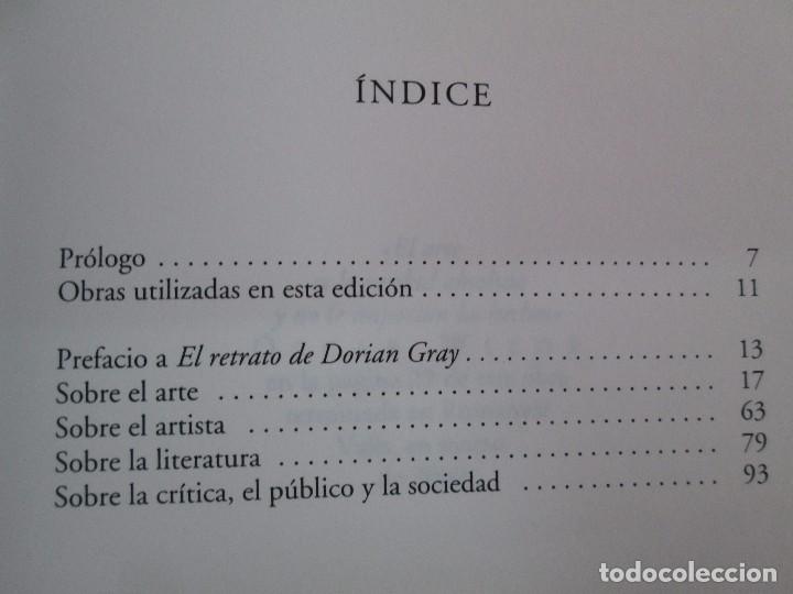 Libros de segunda mano: SOBRE EL ARTE Y EL ARTISTA. OSCAR WILDE. EDICIONES LOS CINCO ELEMENTOS. 2000. - Foto 15