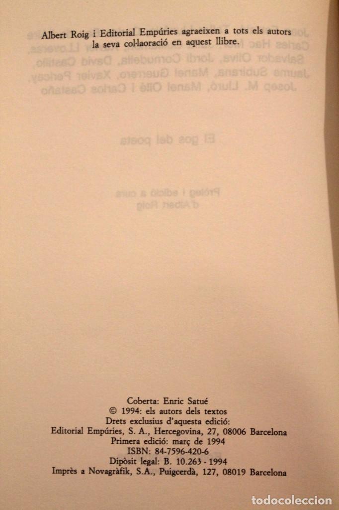 Libros de segunda mano: Albert Roig (Ed) - El gos del poeta - Emp&uacute;ries - Foto 4