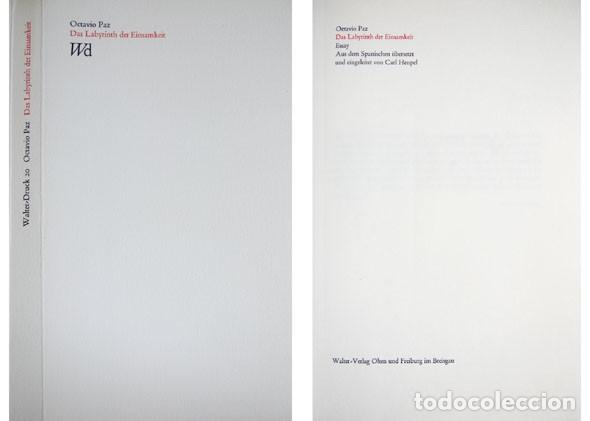 Libros de segunda mano: PAZ, Octavio.  Das Labyrinth der Einsamkeit.. Essay. [El Laberinto de la Soledad].  1970. - Foto 1