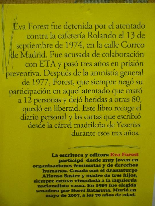 Libros de segunda mano: DIARIO Y CARTAS DESDE LA C&Aacute;RCEL, DE EVA FOREST. - Foto 3