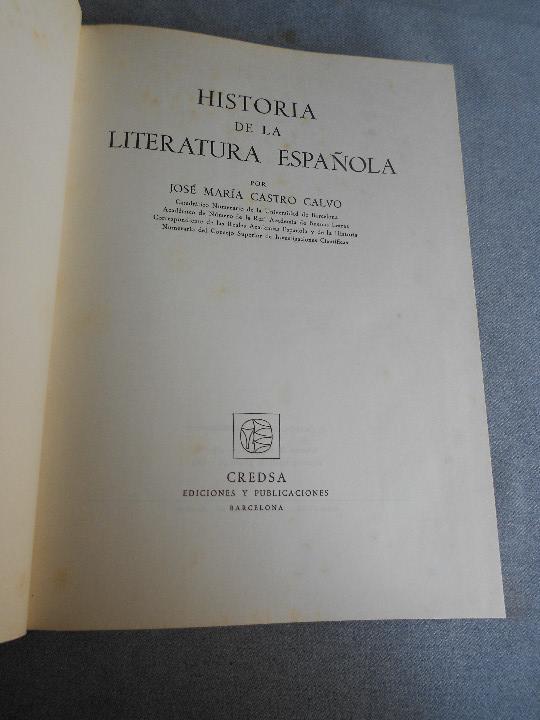 Libros de segunda mano: HISTORIA DE LA LITERATURA ESPA&Ntilde;OLA - Foto 2