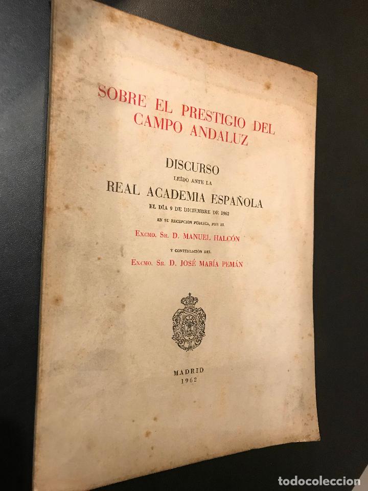 Libros de segunda mano: SOBRE EL PRESTIGIO DEL CAMPO ANDALUZ - Foto 1