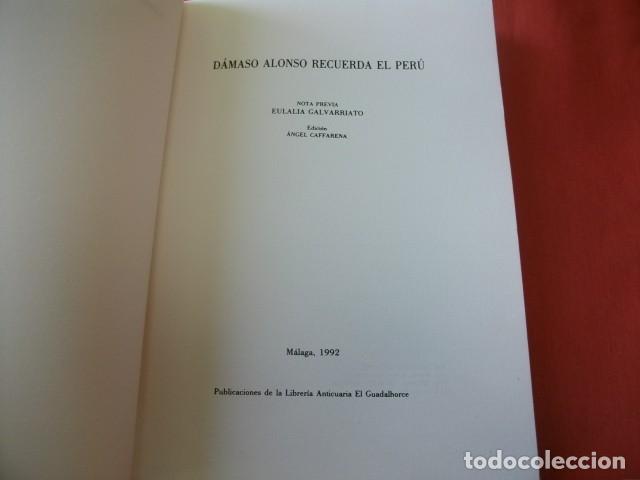 Libros de segunda mano: D&aacute;maso Alonso recuerda El Per&uacute; - Foto 2