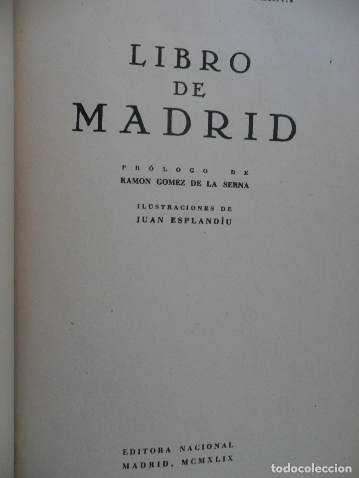 Libros de segunda mano: Libro de Madrid. Gaspar G&oacute;mez de la Serna. Editora Nacional. 1949 - Foto 2