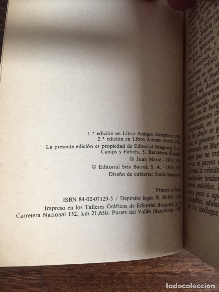 Libros de segunda mano: Libro Si te dicen que ca&iacute;. Juan Mars&eacute; - Foto 3
