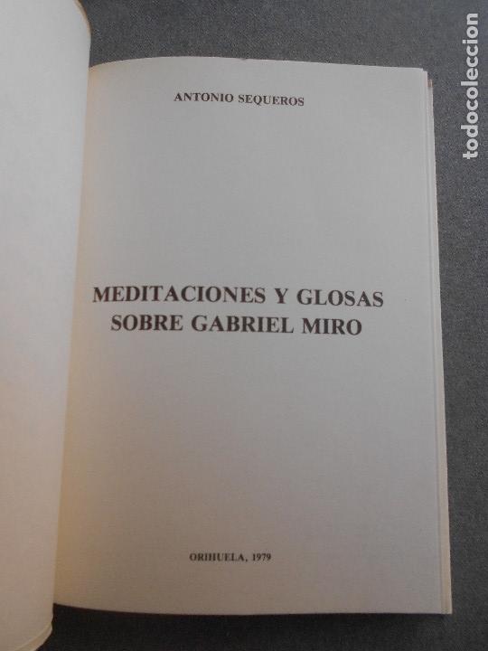 Libros de segunda mano: MEDITACIONES Y GLOSAS SOBRE GABRIEL MIRO - Foto 3