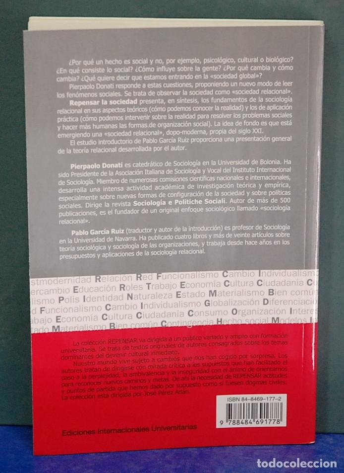 Libros de segunda mano: Repensar la sociedad. Pierpaolo Donati - Foto 2