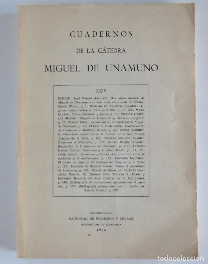 Libros de segunda mano: Cuadernos de la C&aacute;tedra &ndash; MIGUEL DE UNAMUNO - XXIV - Foto 1