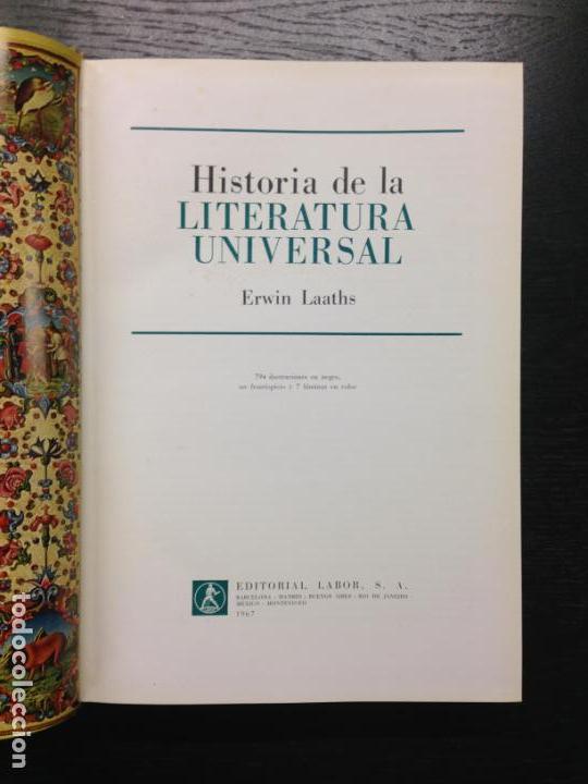 Libros de segunda mano: HISTORIA DE LA LITERATURA UNIVERSAL, LAATHS, ERWIN, 1967 - Foto 2