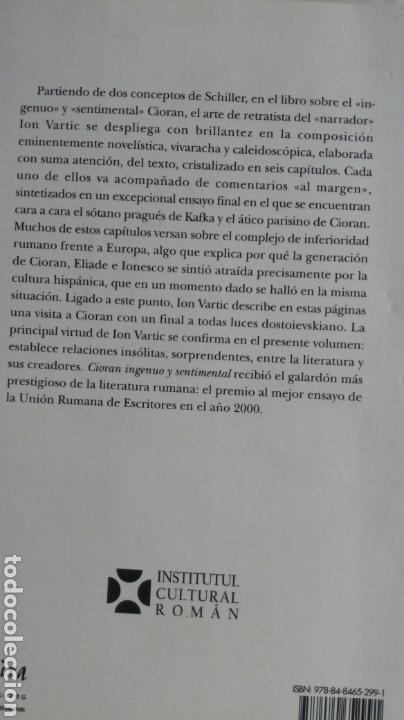 Libros de segunda mano: Cioran Ingenuo y Sentimental. Ion Vartic. - Foto 2