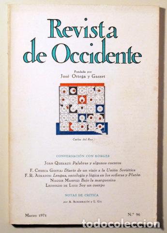 Libros de segunda mano: REVISTA DE OCCIDENTE n&ordm; 96 - Madrid 1971 - Foto 1