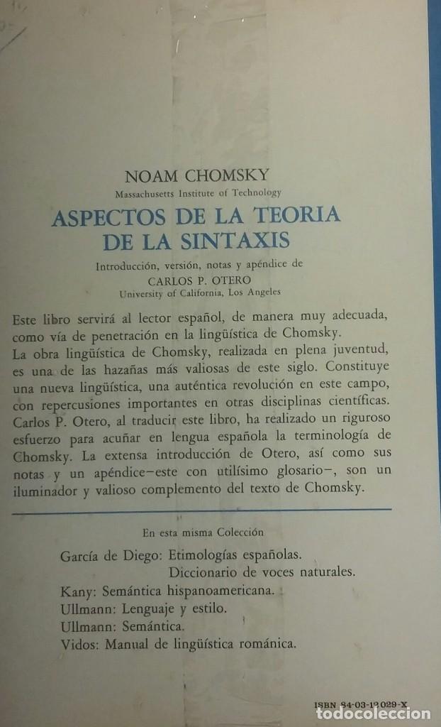 Libros de segunda mano: ASPECTOS DE LA TEORIA DE LA SINTAXIS - Foto 2