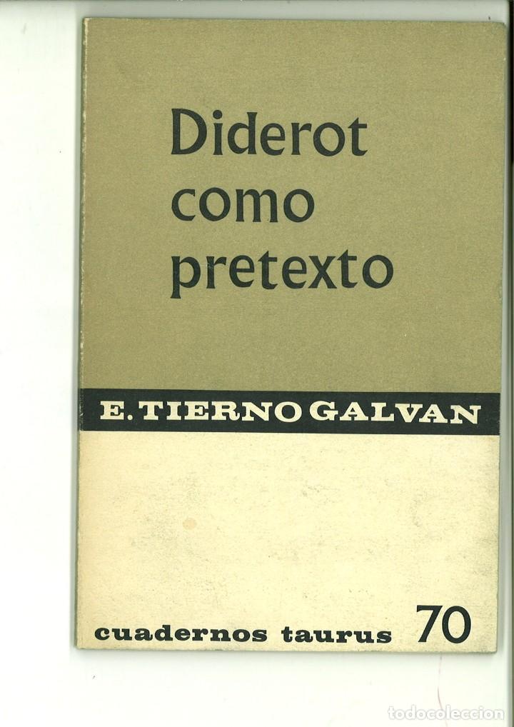 Libros de segunda mano: DIDEROT COMO PRETEXTO. E. Tierno Galv&aacute;n - Foto 1