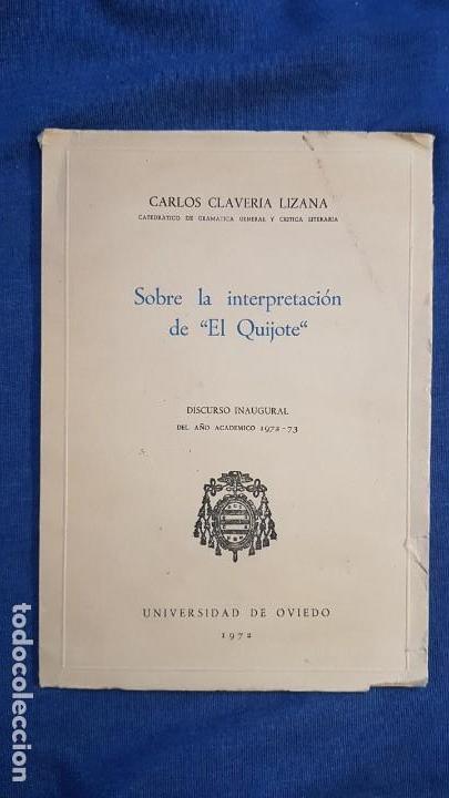 Libros de segunda mano: Sobre la interpretaci&oacute;n de El Quijote