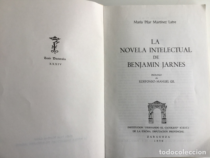 Libros de segunda mano: La novela intelectual de Benjam&iacute;n Jarn&eacute;s. Tesis Doctoral - Foto 2
