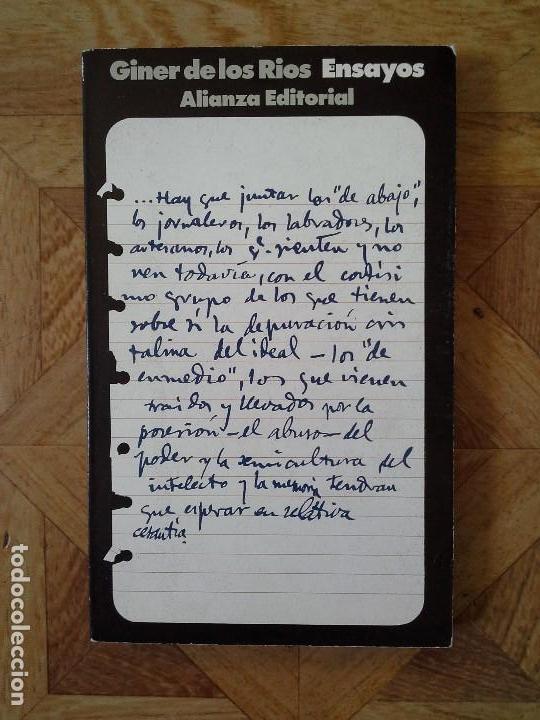 Libros de segunda mano: GINER DE LOS R&Iacute;OS - ENSAYOS - Foto 1
