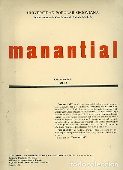 Libros de segunda mano: Manantial. Edici&oacute;n facs&iacute;mil 1928-29 - Foto 1