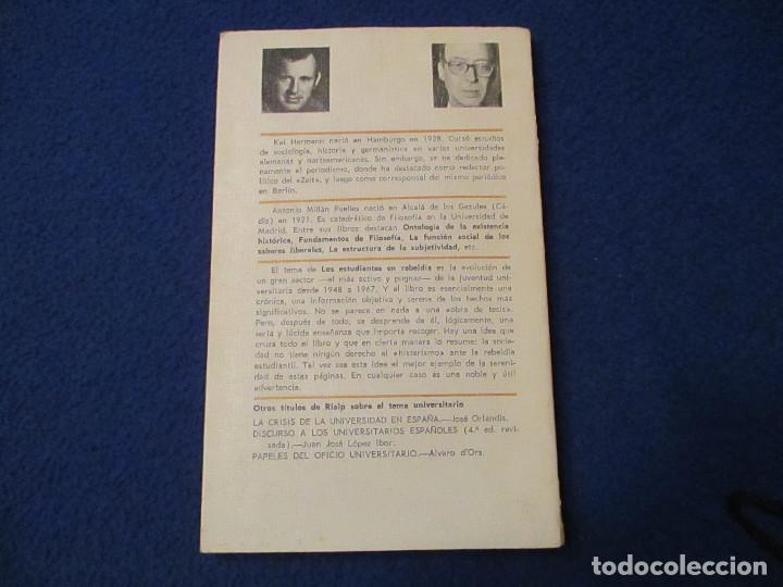 Libros de segunda mano: LOS ESTUDIANTES EN REBELDIA Kai Hermann Ediciones Rialp 1968 - Foto 2