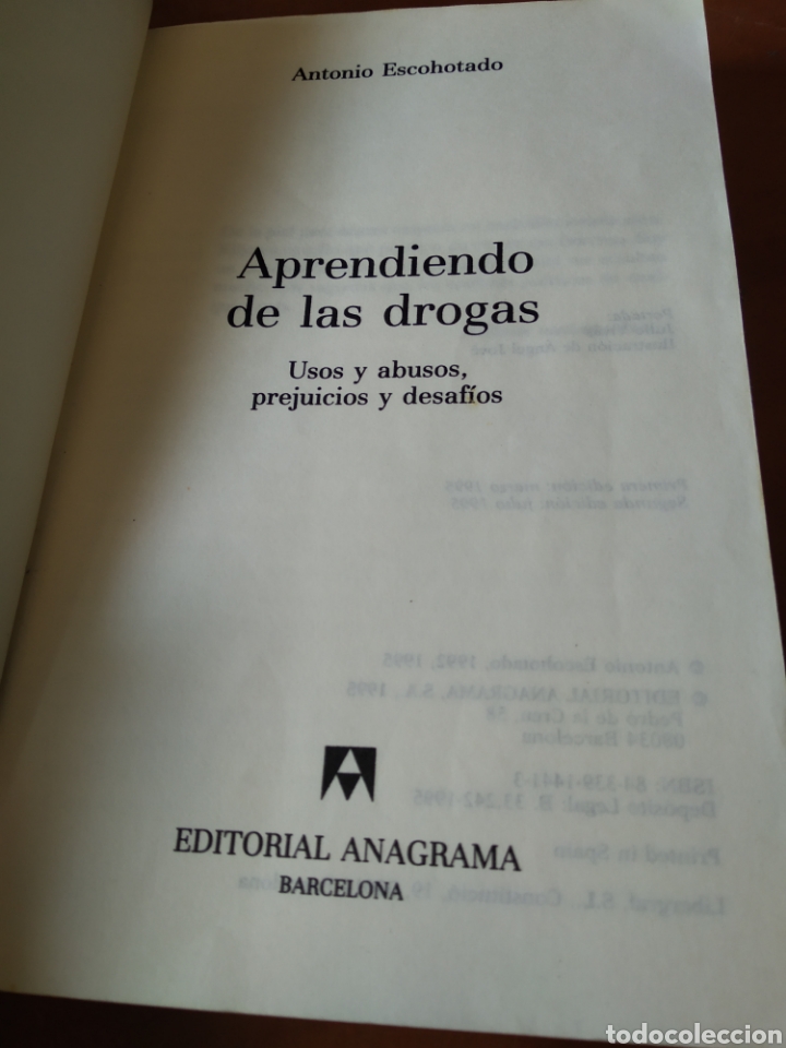 Libros de segunda mano: APRENDIENDO DE LAS DROGAS. ANTONIO ESCOHOTADO #4701 - Foto 2