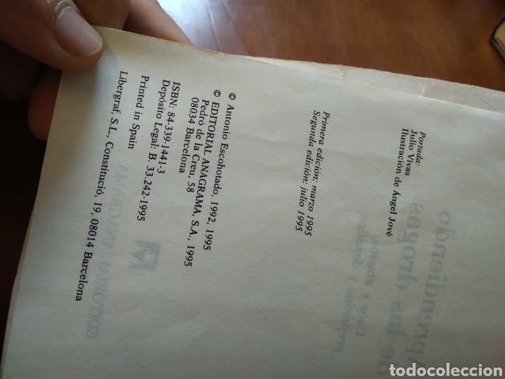 Libros de segunda mano: APRENDIENDO DE LAS DROGAS. ANTONIO ESCOHOTADO #4701 - Foto 3
