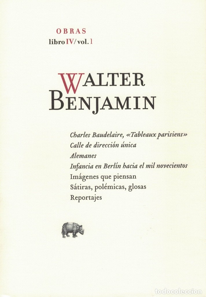 Libros de segunda mano: Walter Benjamin, Obra completa. Libro IV / volumen vol. 1 - Foto 1