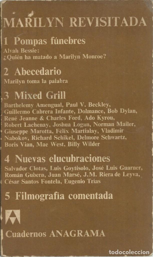 Libros de segunda mano: Marilyn revisada, cuadernos anagrama - Foto 1