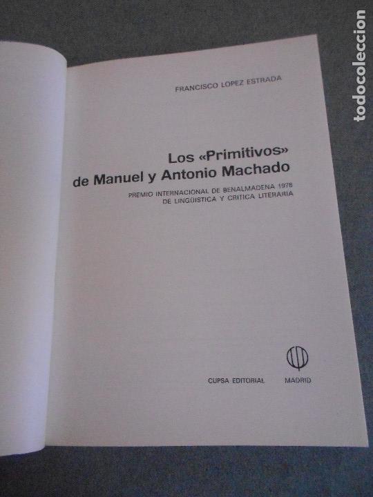 Libros de segunda mano: LOS PRIMITIVOS DE MANUEL Y ANTONIO MACHADO - Foto 3