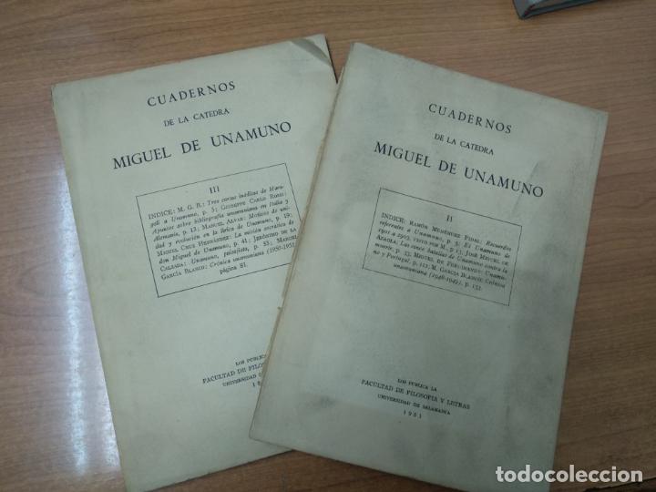 Libros de segunda mano: CUADERNOS DE LA CATEDRA DE MIGUEL DE UNAMUNO, TOMOS II y III - Foto 1