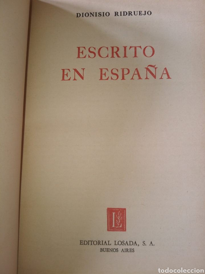 Libros de segunda mano: Escrito en Espa&ntilde;a. Dionisio Ridruejo - Foto 4