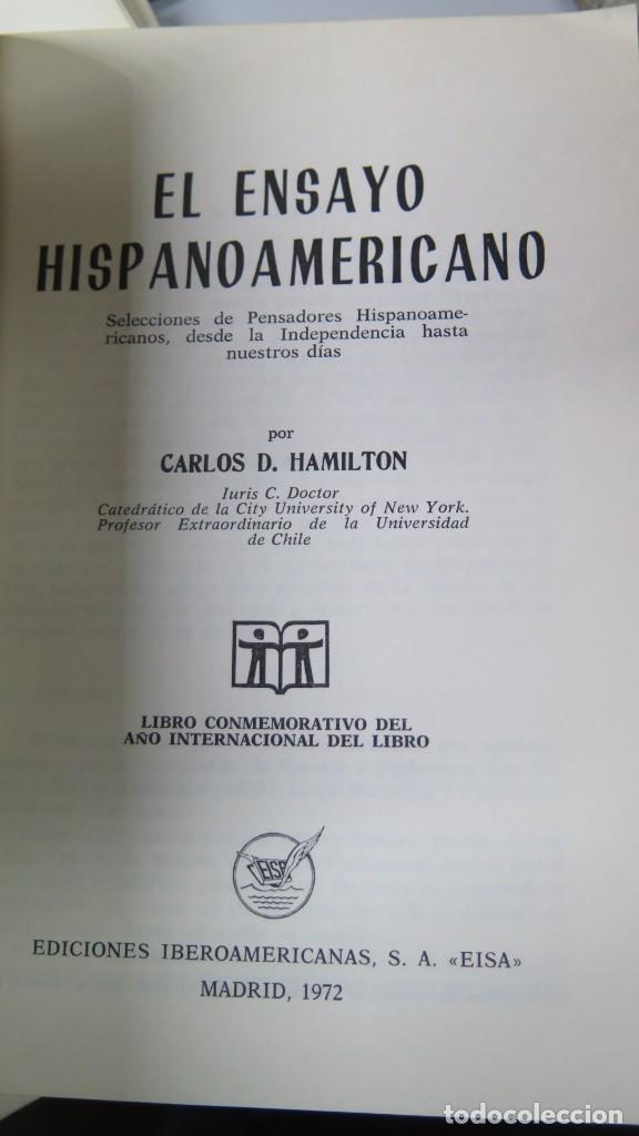 Libros de segunda mano: EL ENSAYO HISPANOAMERICANO. CARLOS HAMILTON - Foto 2