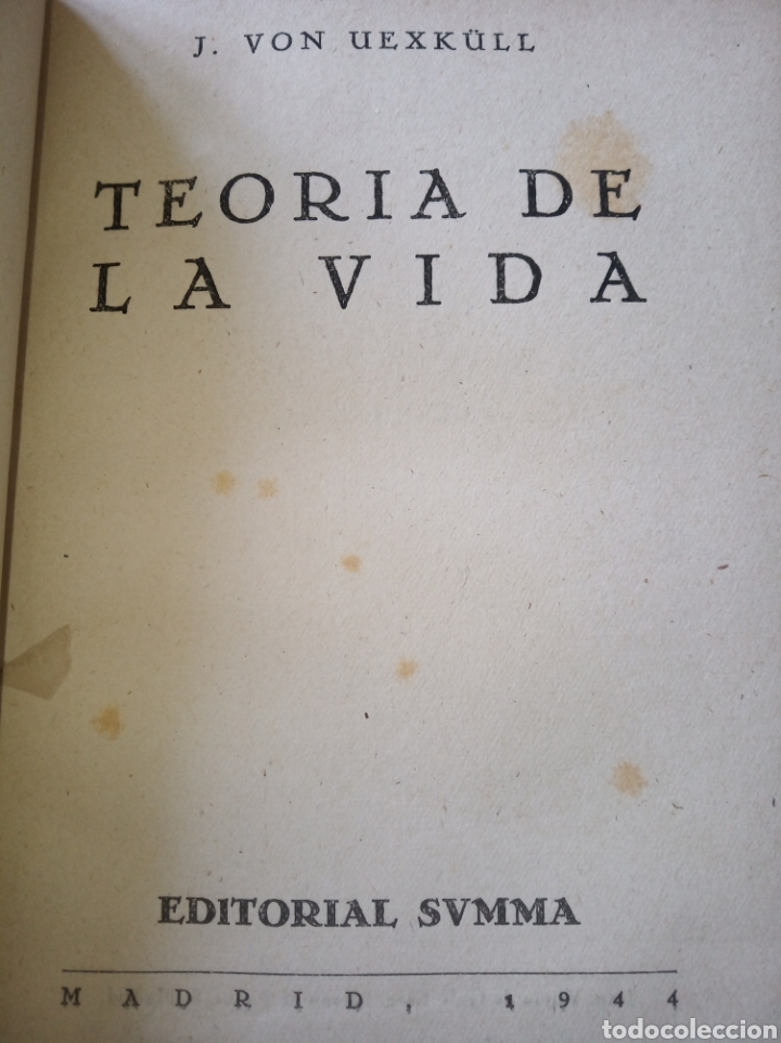 Libros de segunda mano: Teor&iacute;a de la vida. J. Von Uexkull. - Foto 6