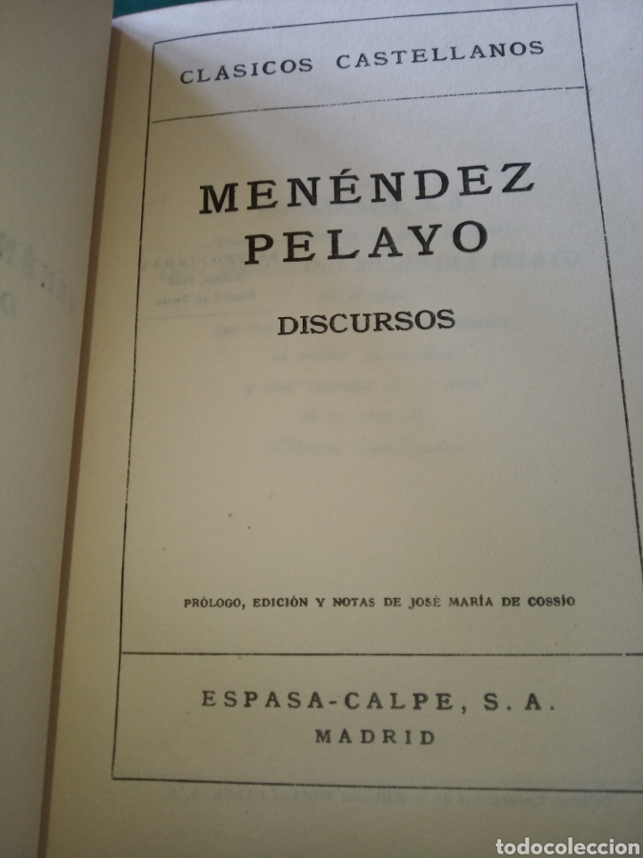 Libros de segunda mano: Discursos. Men&eacute;ndez Pelayo - Foto 6