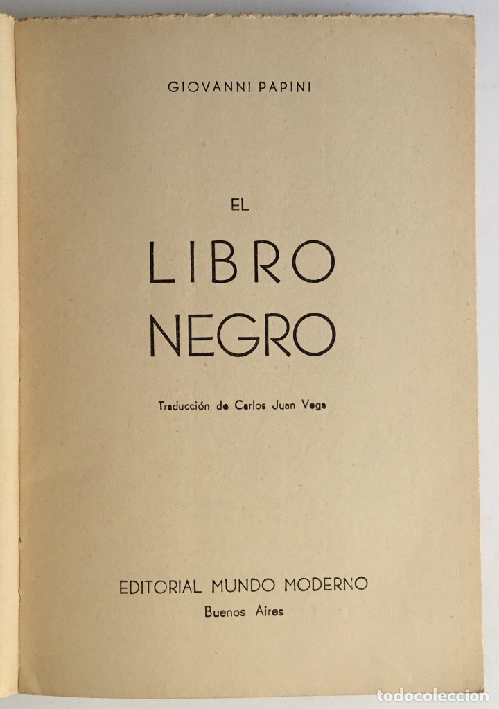 Libros de segunda mano: EL LIBRO NEGRO. - PAPINI, Giovanni. - Buenos Aires, 1952. - Foto 2