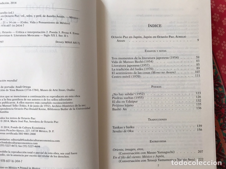 Libros de segunda mano: Jap&oacute;n en Octavio Paz - Foto 5