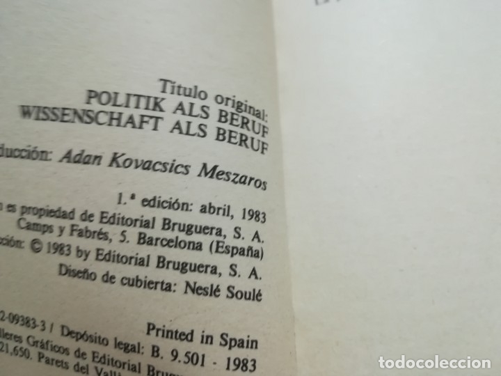 Libros de segunda mano: El trabajo intelectual como profesi&oacute;n - Max Weber - Foto 3