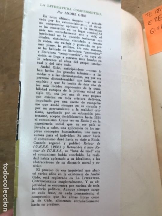 Libros de segunda mano: LA LITERATURA COMPROMETIDA. ANDR&Eacute; GIDE. - Foto 6