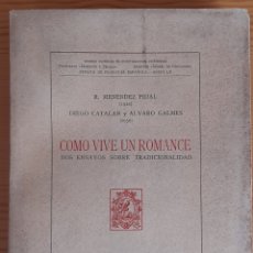 Libros de segunda mano: COMO VIVE UN ROMANCE (M. PIDAL / CATALÁN / GALMES) 1954 - SIN USAR JAMÁS. Lote 175962070