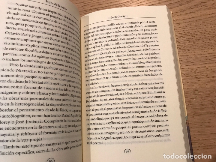 Libros de segunda mano: Hijos de la raz&oacute;n. Jordi Gracia. - Foto 3