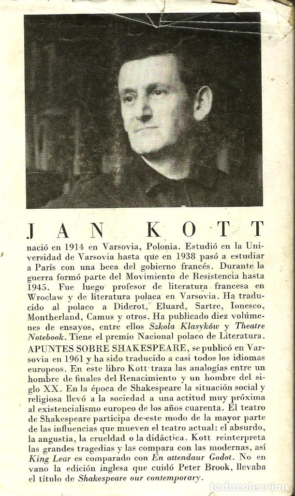 Libros de segunda mano: APUNTES SOBRE SHAKESPEARE -- JAN KOTT - Foto 2