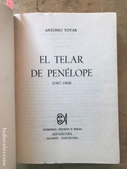 Libros de segunda mano: EL TELAR DE PEN&Eacute;LOPE. ANTONIO TOVAR. - Foto 2
