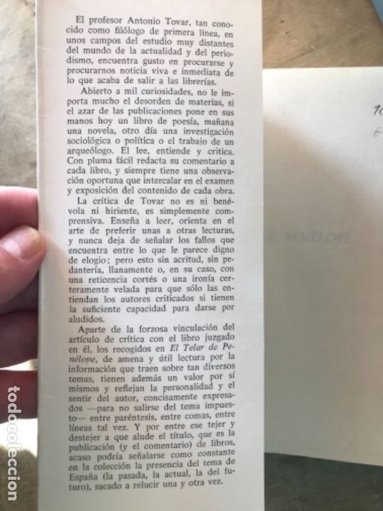Libros de segunda mano: EL TELAR DE PEN&Eacute;LOPE. ANTONIO TOVAR. - Foto 5
