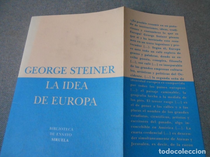Libros de segunda mano: LA IDEA DE EUROPA. GEORGE STEINER - Foto 2