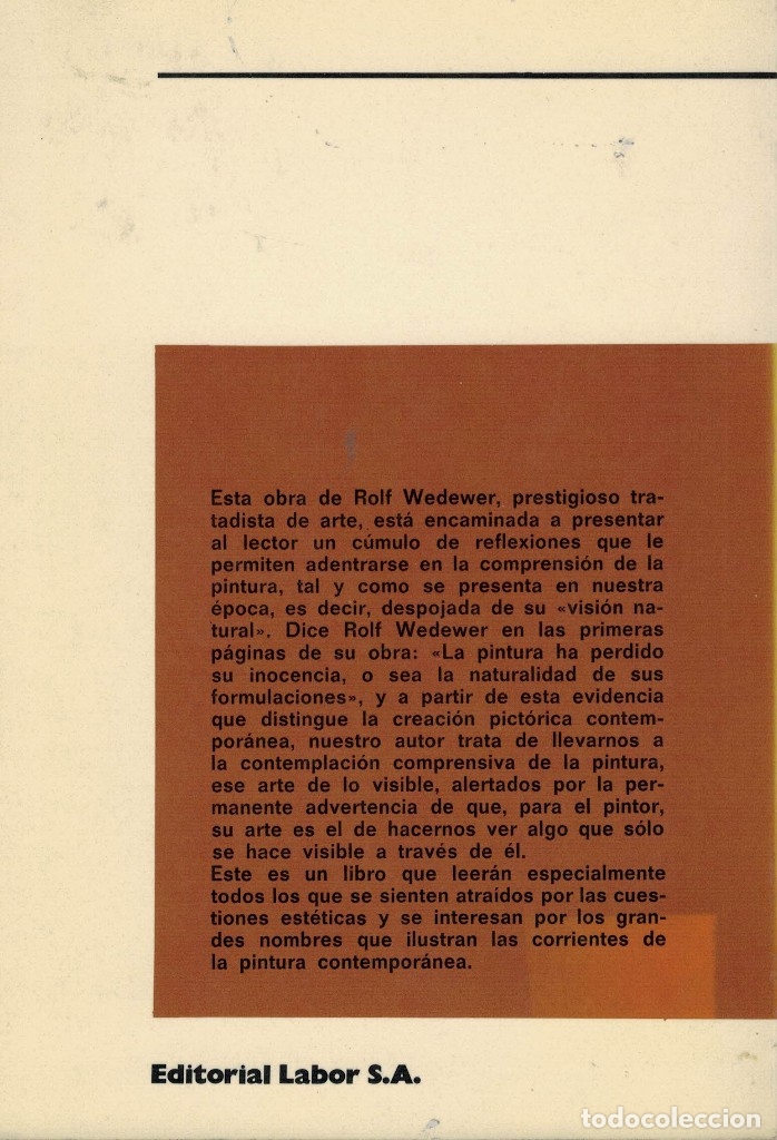 Libros de segunda mano: Rolf Wedewer, El concepto de cuadro - Foto 2