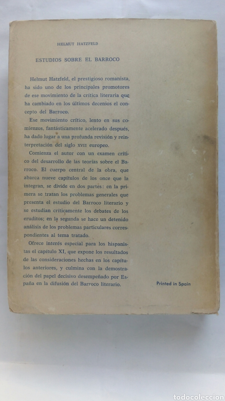 Libros de segunda mano: Estudios sobre el Barroco. Helmut Hatzfeld. - Foto 2