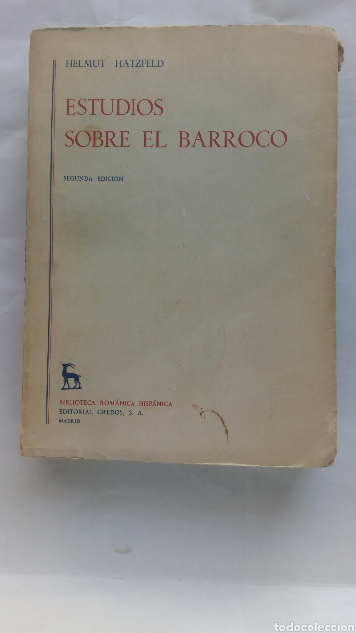 Libros de segunda mano: Estudios sobre el Barroco. Helmut Hatzfeld. - Foto 1
