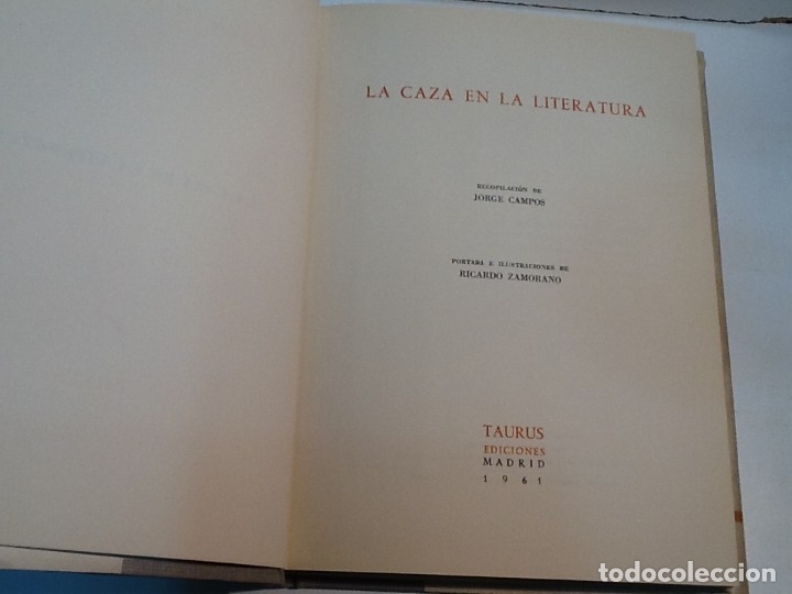 Libros de segunda mano: LA CAZA EN LA LITERATURA ... 1961 - Foto 2