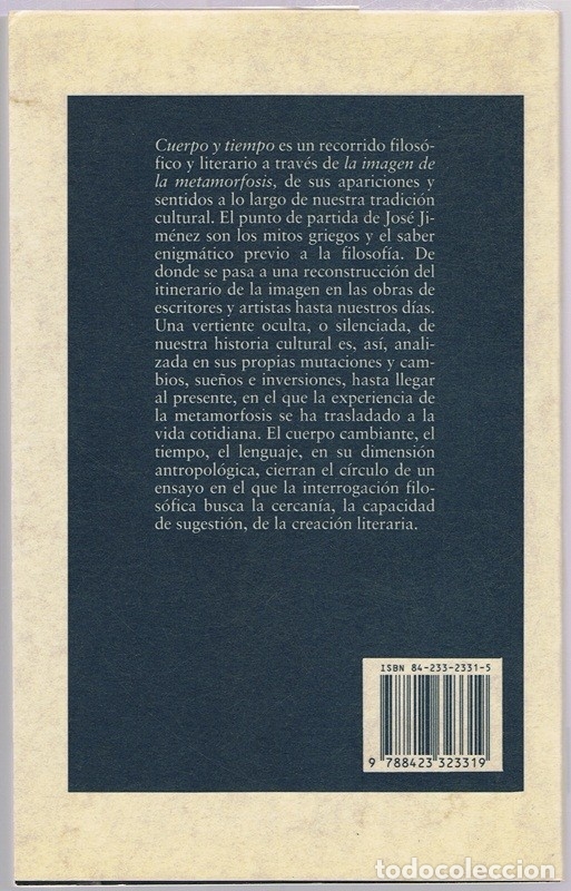 Libros de segunda mano: CUERPO Y TIEMPO JOS&Eacute; JIM&Eacute;NEZ - Foto 2